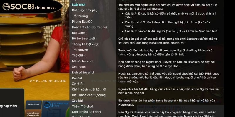 Khám Phá Cách Chơi Baccarat SOC88 Cùng Mẹo Hay Thắng Lớn 4 Mẹo chơi từ cao thủ để chinh phục Baccarat thắng lớn