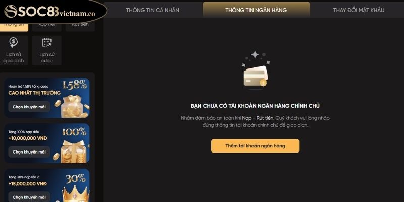Nạp và rút tiền soc88 3 Hoàn tất giao dịch tài chính